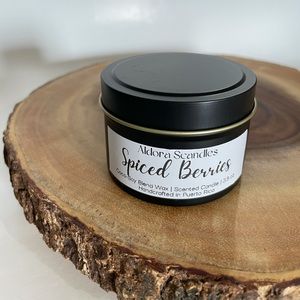 Spiced Berries Scented Candle | CocoSoy Blend Wax | Apple | Cranberries & Leaves